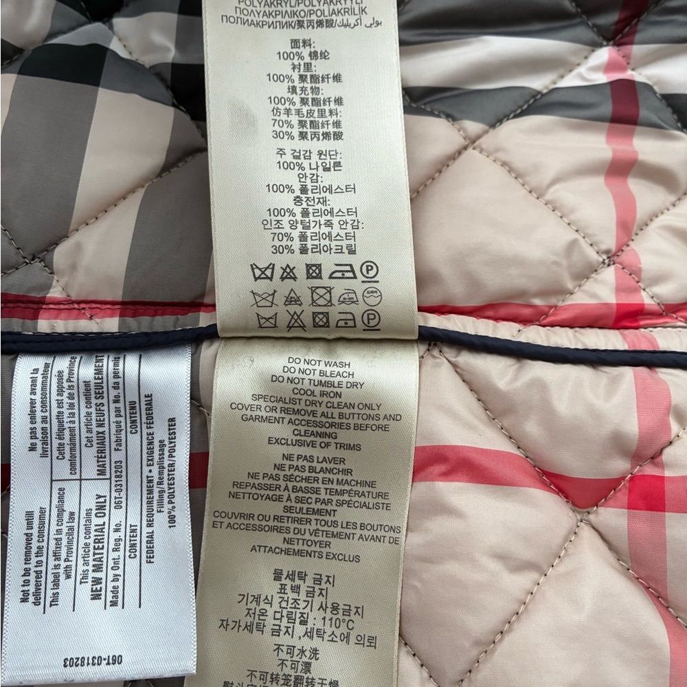 Burberry lDark Blue Quilted Pea Coat Car jacket with Black Shearling Collar L - Picture 11 of 12